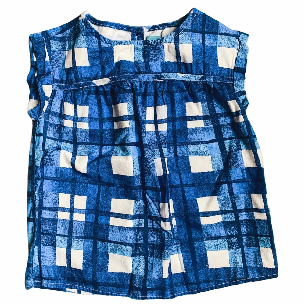 BabyGAP Girls Blue Plaid Blouse 5Y